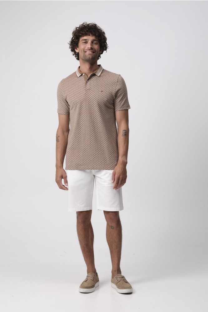 STANSON AOP POLO KM 096117 8502 Coca mocha brown